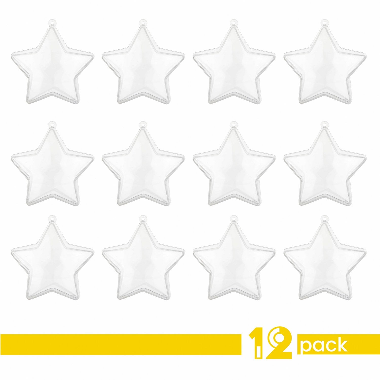 Star Shaped Acrylic Candy Boxes 12 Pack 2.95"X1.25"